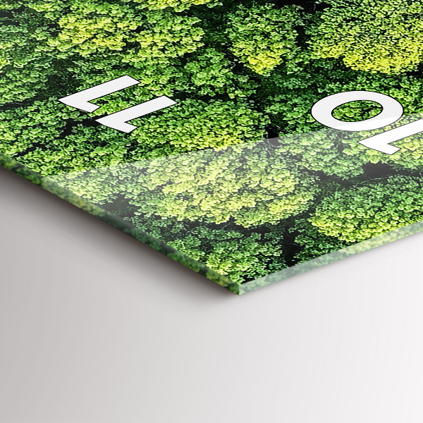 Vertikální skleněné hodiny Les z výšky