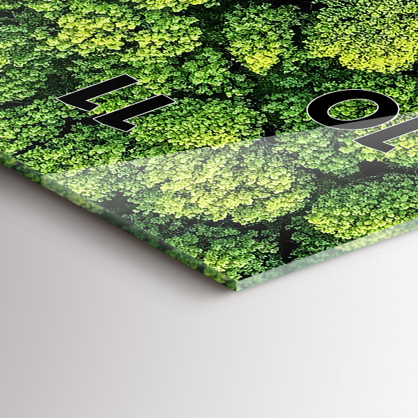 Vertikální skleněné hodiny Les z výšky