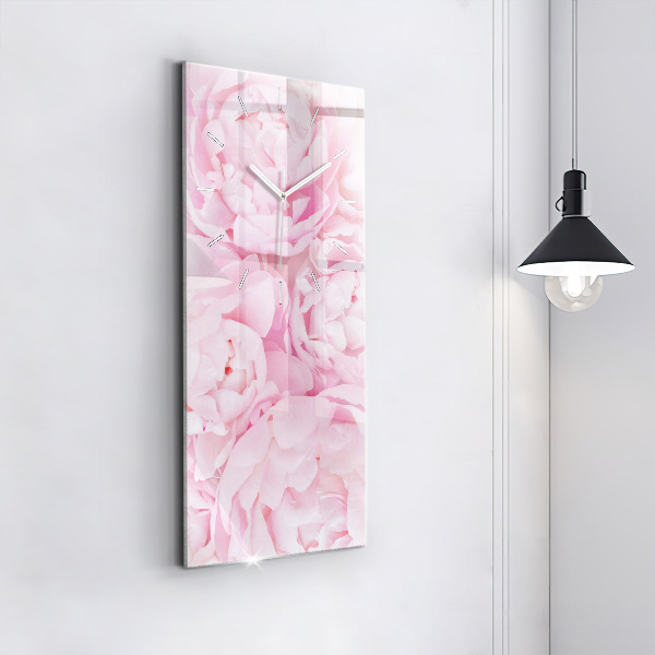 Vertikální skleněné hodiny Kvetoucí květiny