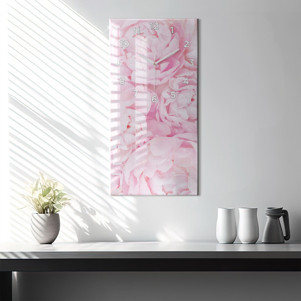 Vertikální skleněné hodiny Kvetoucí květiny