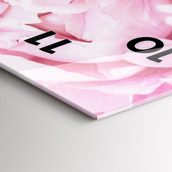 Vertikální skleněné hodiny Kvetoucí květiny