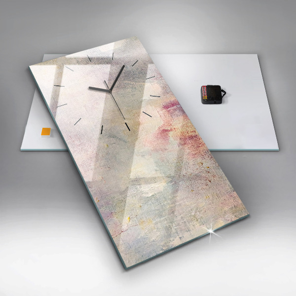 Vertikální skleněné hodiny Malovaná abstrakce