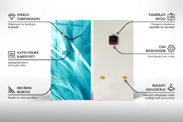 Vertikální skleněné hodiny Malovaná abstrakce