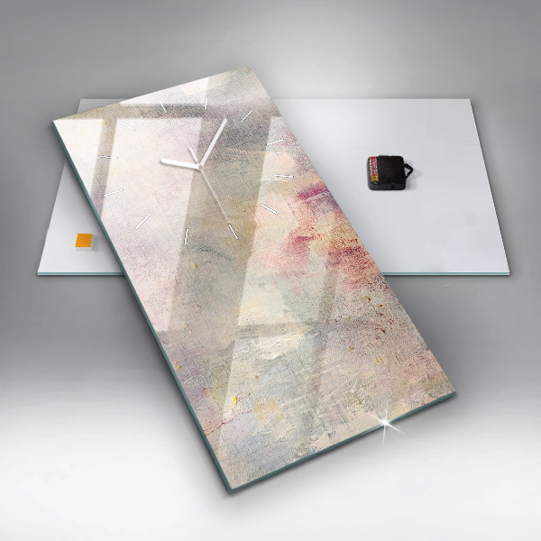 Vertikální skleněné hodiny Malovaná abstrakce