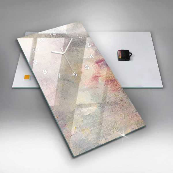 Vertikální skleněné hodiny Malovaná abstrakce