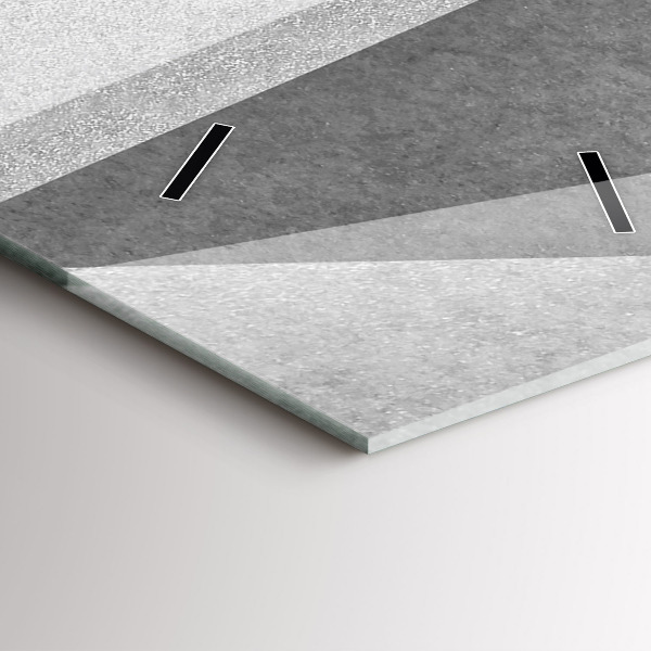 Vertikální skleněné hodiny Šedá geometrická abstrakce