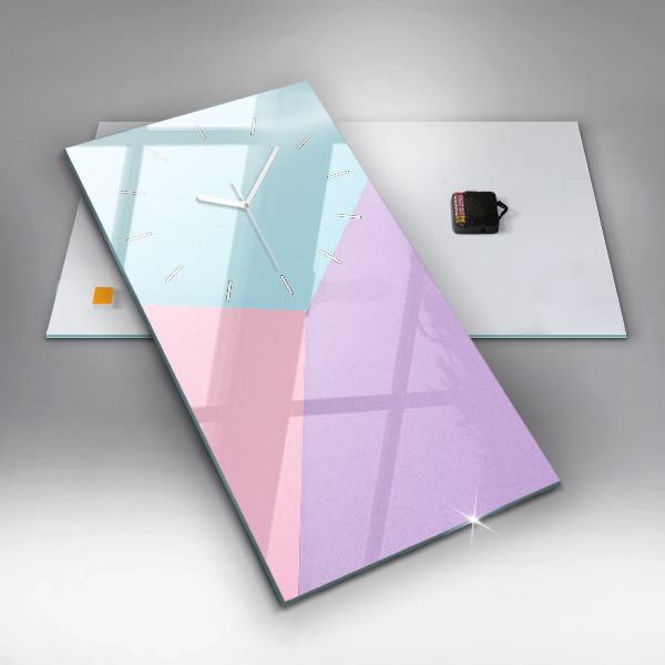 Vertikální skleněné hodiny Pastelový vzor