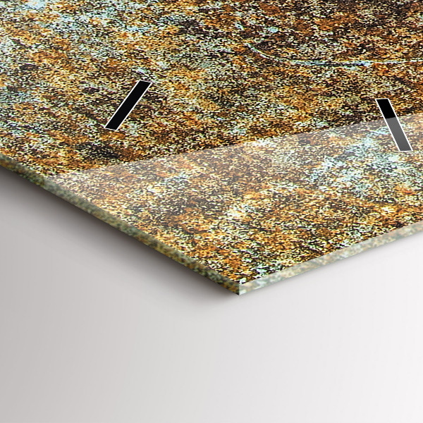 Vertikální skleněné hodiny Textura starého kovu