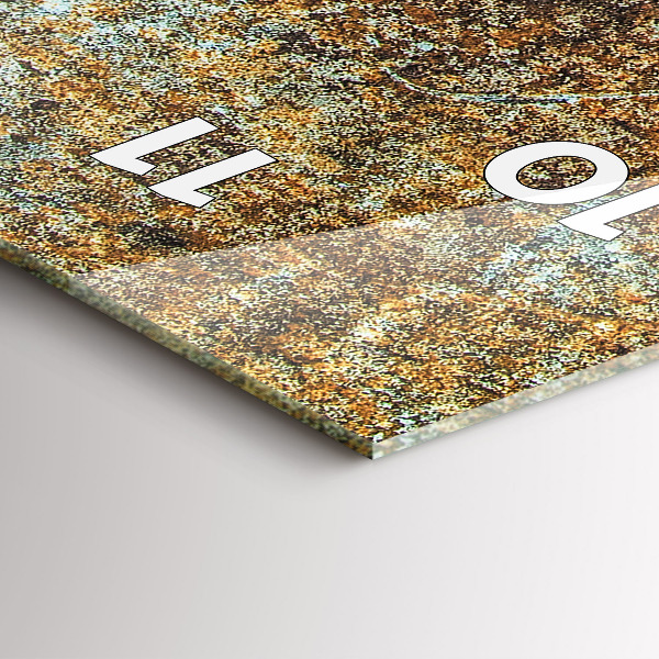 Vertikální skleněné hodiny Textura starého kovu