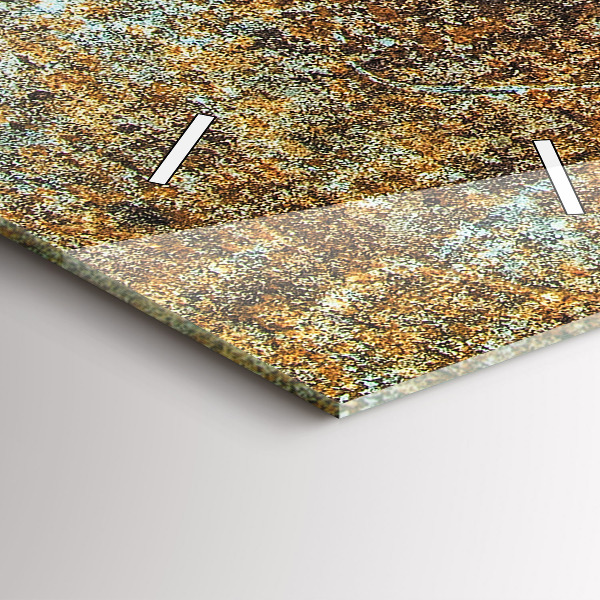 Vertikální skleněné hodiny Textura starého kovu