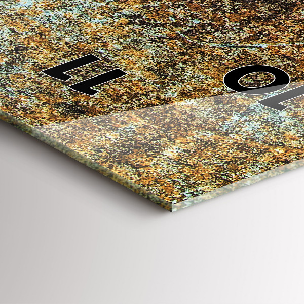 Vertikální skleněné hodiny Textura starého kovu