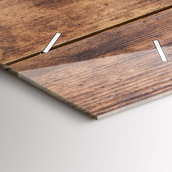 Vertikální skleněné hodiny Rustikální dřevo