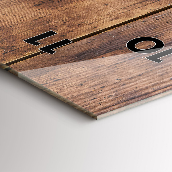 Vertikální skleněné hodiny Rustikální dřevo