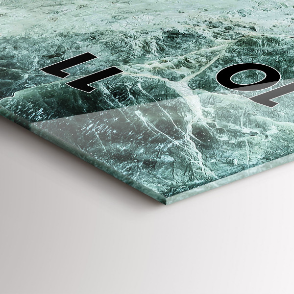 Vertikální skleněné hodiny Textura mramorového kamene