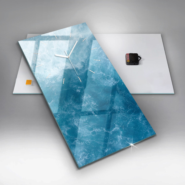 Vertikální skleněné hodiny Mořská voda
