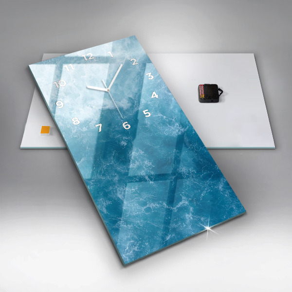 Vertikální skleněné hodiny Mořská voda