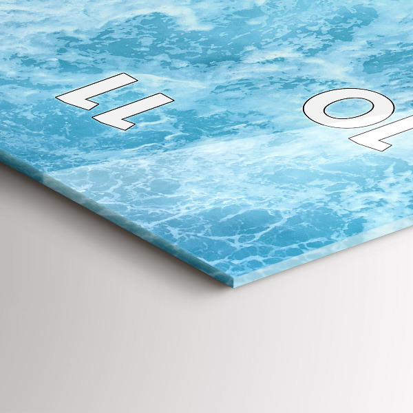 Vertikální skleněné hodiny Mořská voda