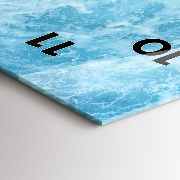 Vertikální skleněné hodiny Mořská voda