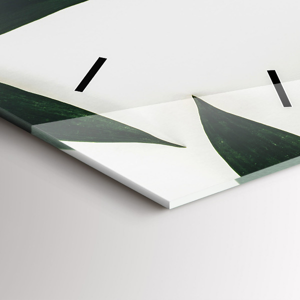 Vertikální skleněné hodiny Rám z listí