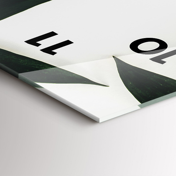 Vertikální skleněné hodiny Rám z listí