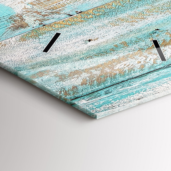 Vertikální skleněné hodiny Modrá prkna