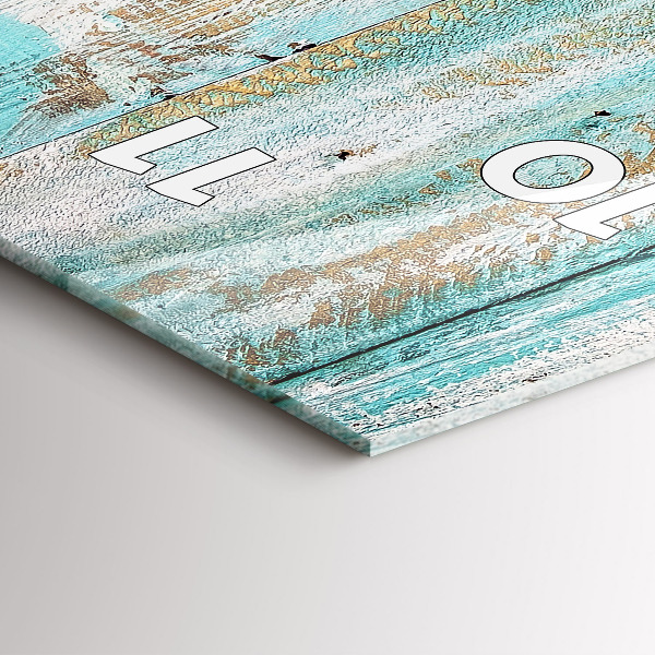 Vertikální skleněné hodiny Modrá prkna