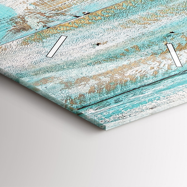 Vertikální skleněné hodiny Modrá prkna