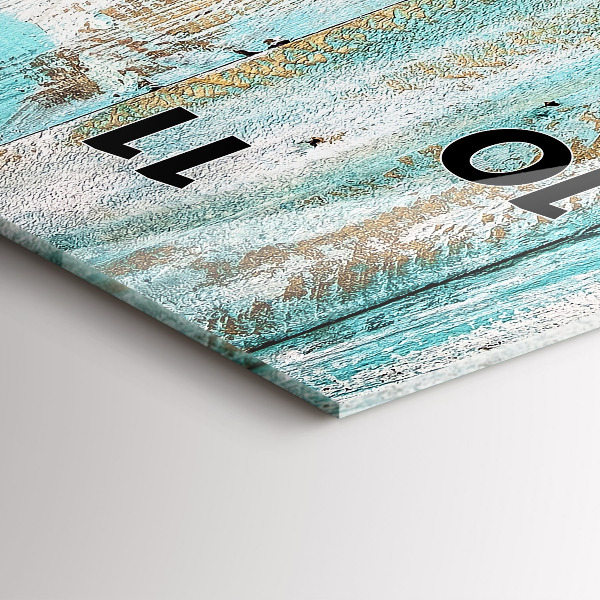 Vertikální skleněné hodiny Modrá prkna