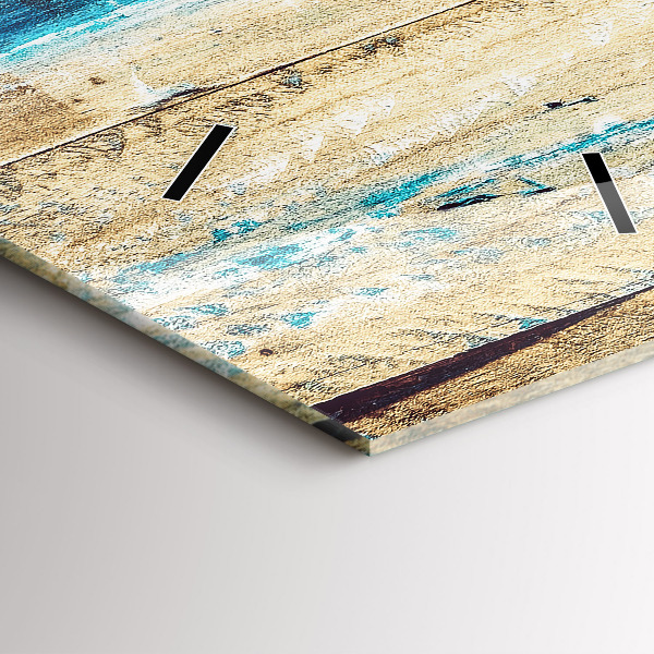 Vertikální skleněné hodiny Poškrábané dřevo