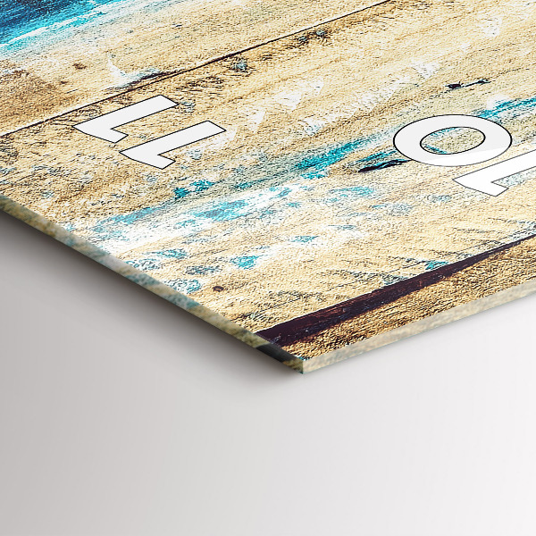 Vertikální skleněné hodiny Poškrábané dřevo