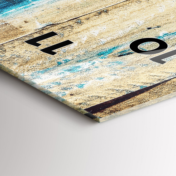 Vertikální skleněné hodiny Poškrábané dřevo