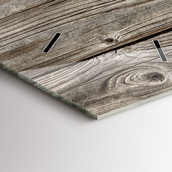 Vertikální skleněné hodiny Slunečnice na prknech