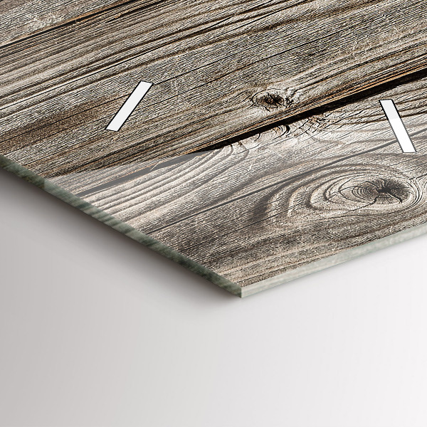 Vertikální skleněné hodiny Slunečnice na prknech