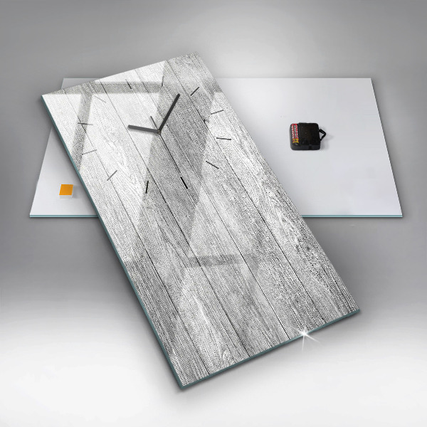 Vertikální skleněné hodiny Dřevěné panely