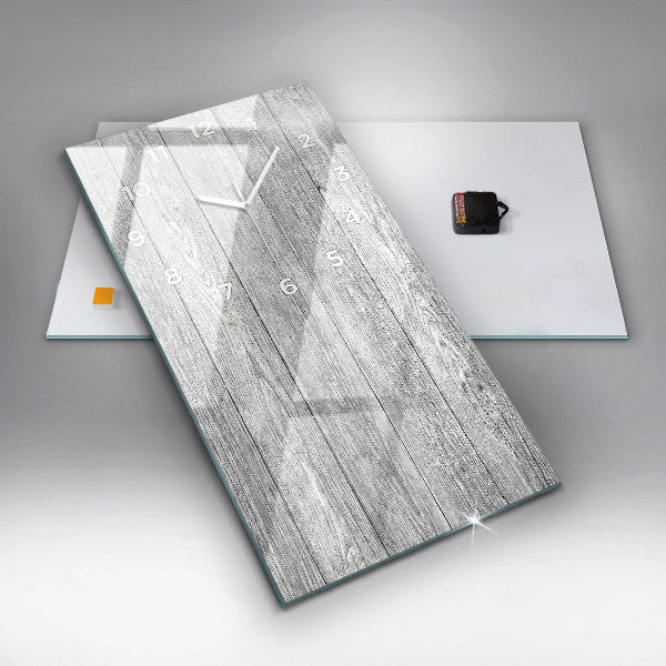 Vertikální skleněné hodiny Dřevěné panely