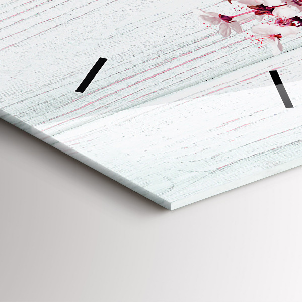 Vertikální skleněné hodiny Jarní květiny