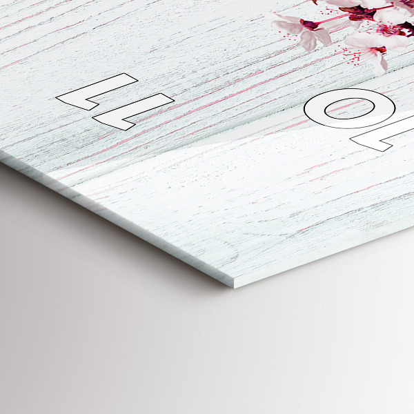 Vertikální skleněné hodiny Jarní květiny