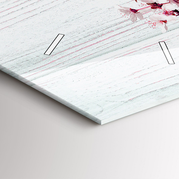 Vertikální skleněné hodiny Jarní květiny