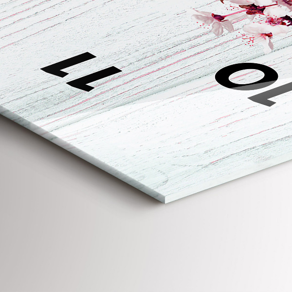 Vertikální skleněné hodiny Jarní květiny