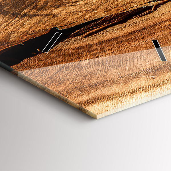 Vertikální skleněné hodiny Textura dřeva