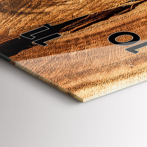 Vertikální skleněné hodiny Textura dřeva