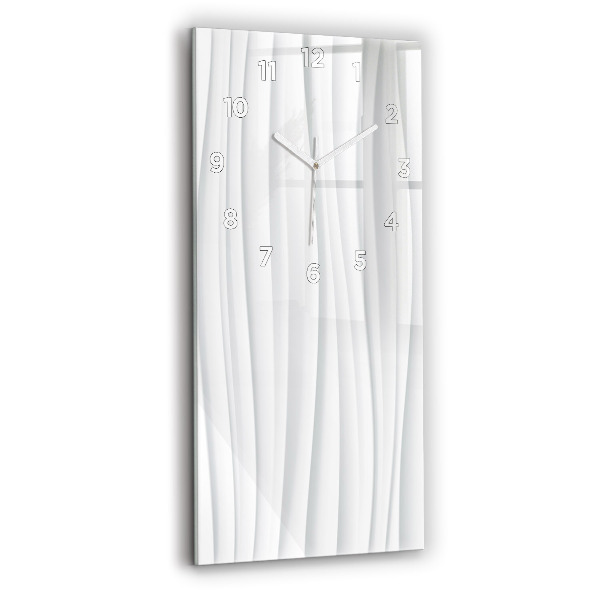 Vertikální skleněné hodiny Textura vln