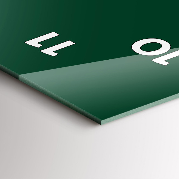 Vertikální nástěnné hodiny Lahvově zelená barva