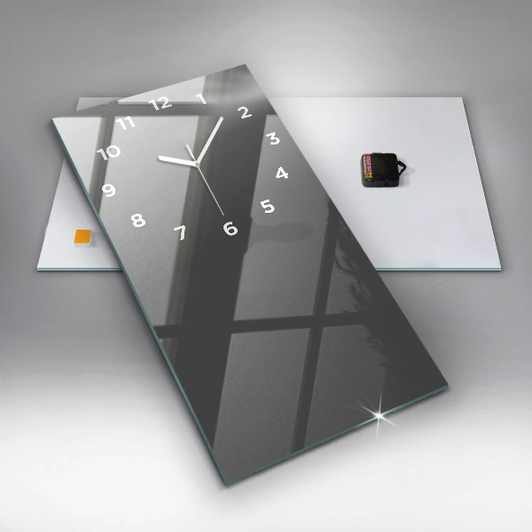 Vertikální nástěnné hodiny Šedá barva