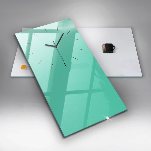 Vertikální nástěnné hodiny Tyrkysová barva