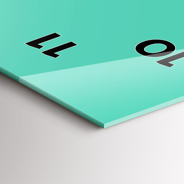 Vertikální nástěnné hodiny Tyrkysová barva