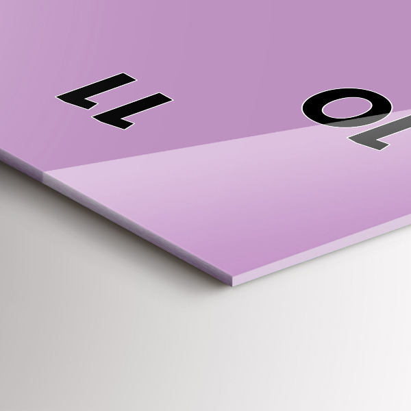 Vertikální nástěnné hodiny Šeříková barva