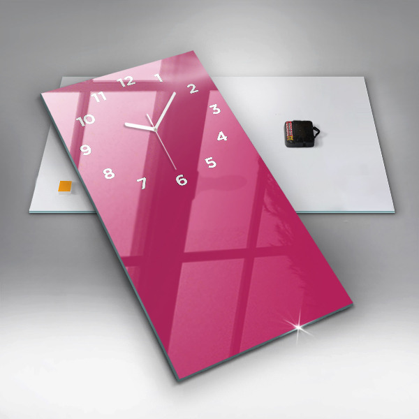 Vertikální nástěnné hodiny Barva silně růžová