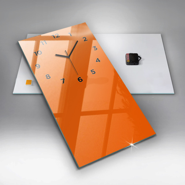 Vertikální nástěnné hodiny Barva oranžová