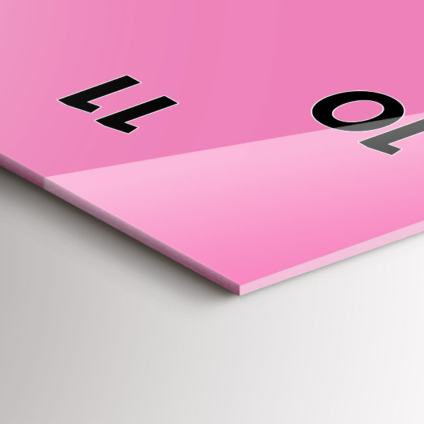 Vertikální nástěnné hodiny Růžová barva